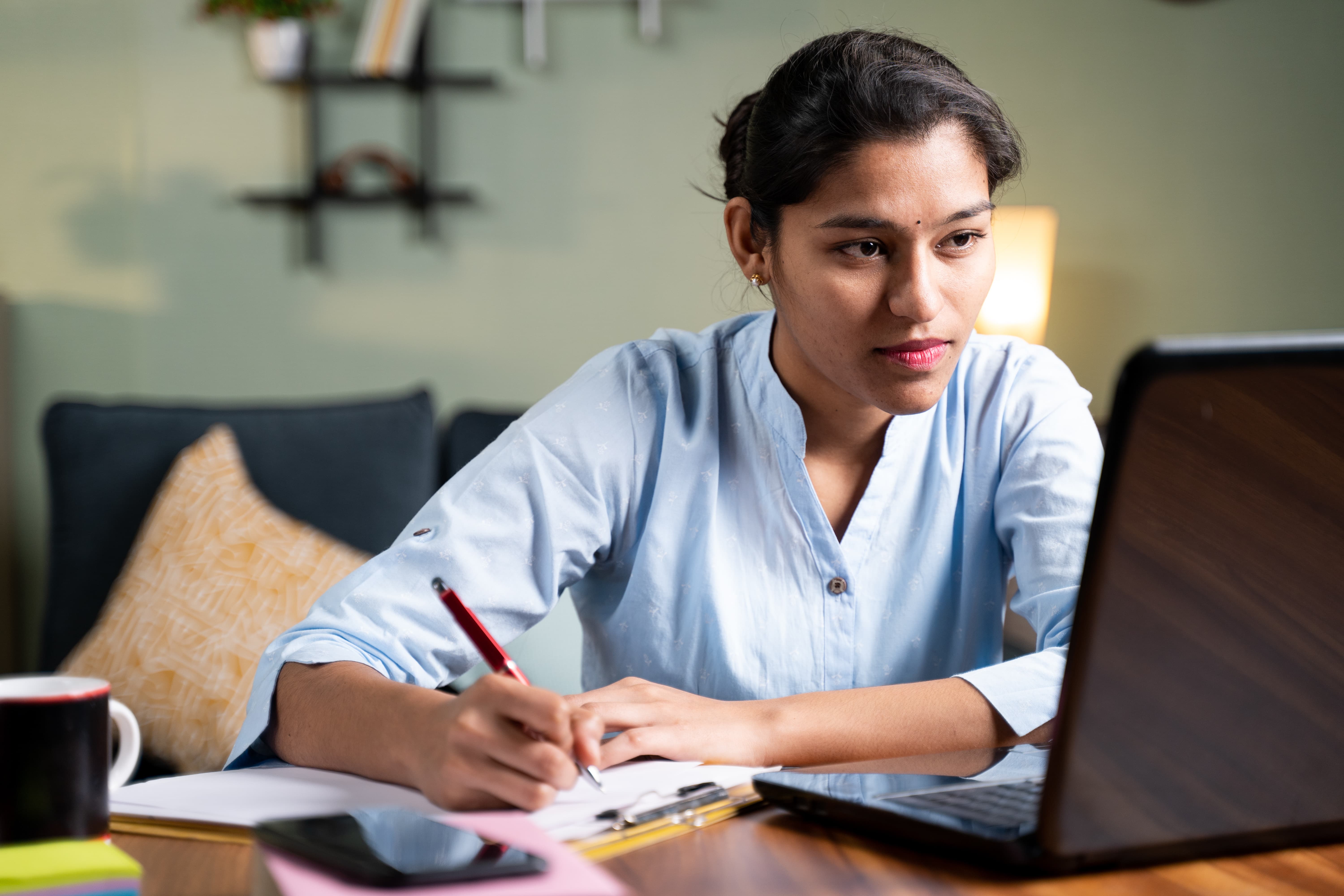 Student engages in online school work